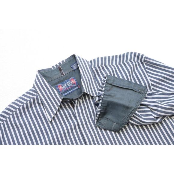 English Laundry Dress Shirt Striped Snap Cuff Long Sleeve Mens Size XL - Picture 2 of 15